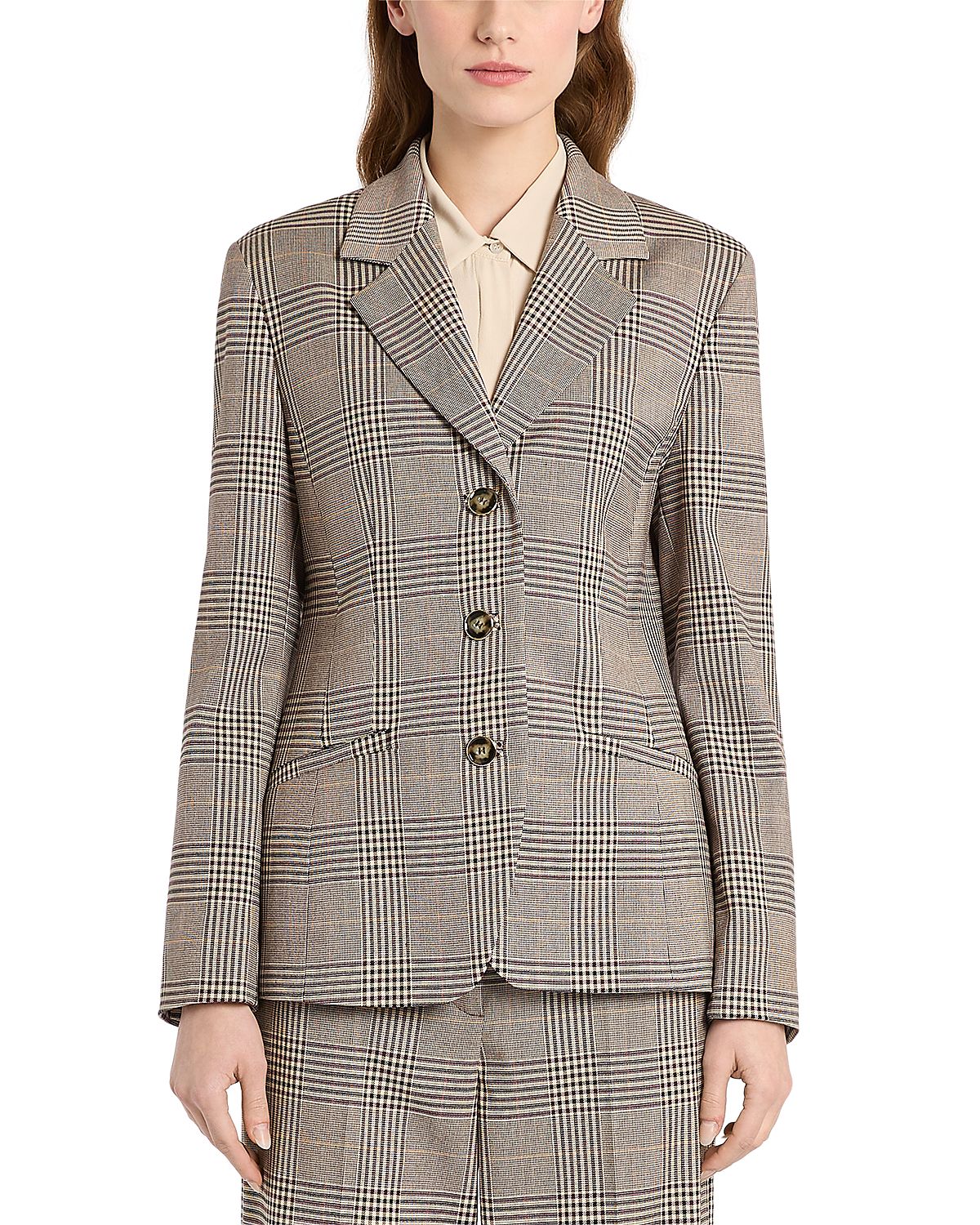 Marella Mllginseng Glen Plaid Blazer