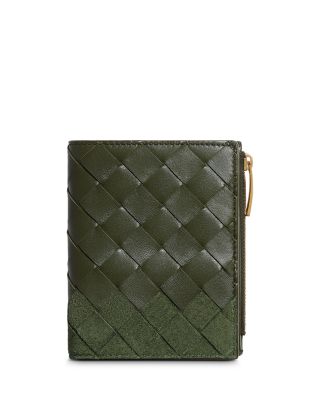 Intrecciato Leather Bi Fold Wallet