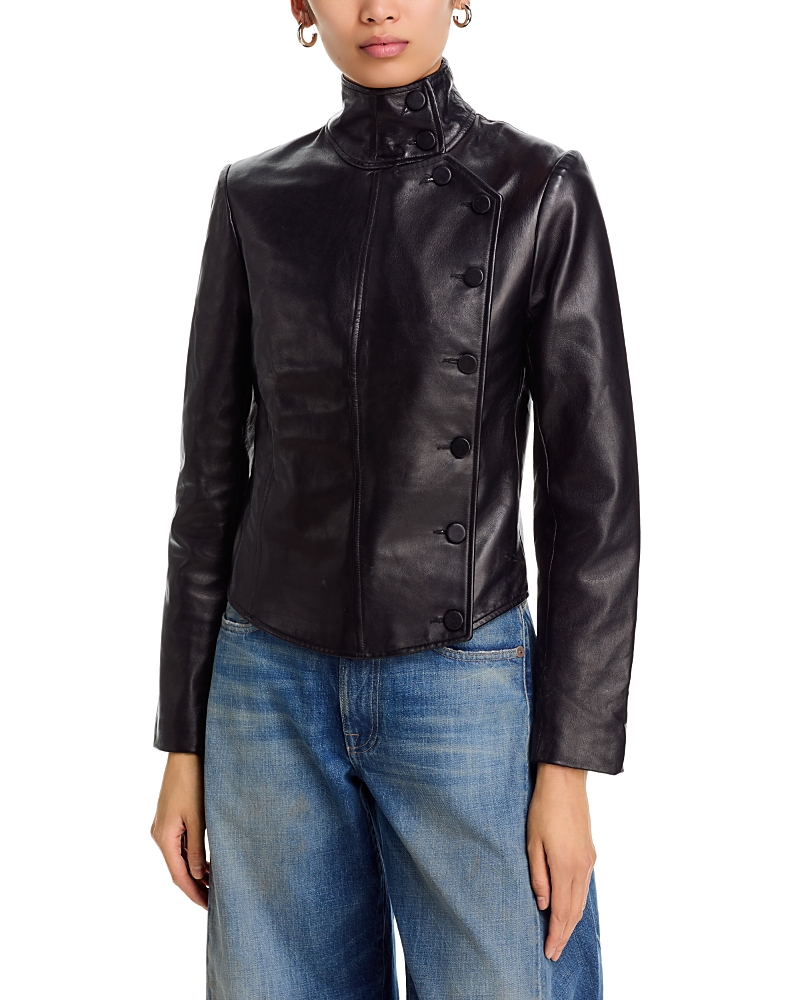 R13 Asymmetrical Front Leather Jacket