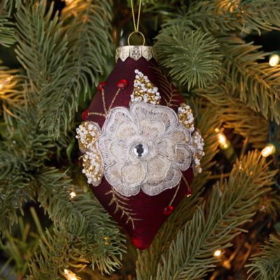 Alice + Olivia Glass Floral Finial Ornament