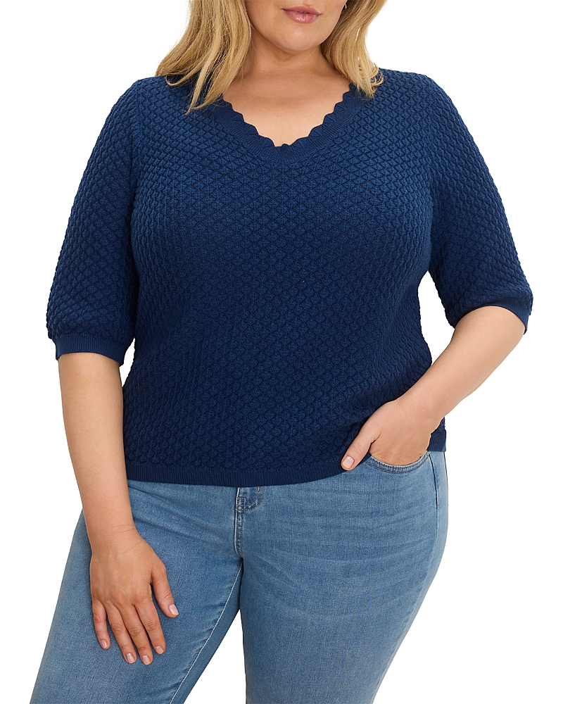 Nic+Zoe Plus Scallop Textured Sweater