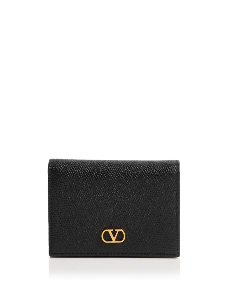 Valentino Garavani VLogo Leather Bifold Wallet in Black