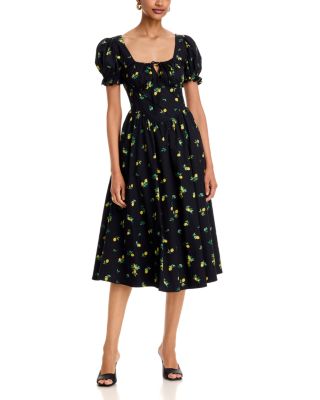 Lemon Tie Midi Dress - Exclusive 