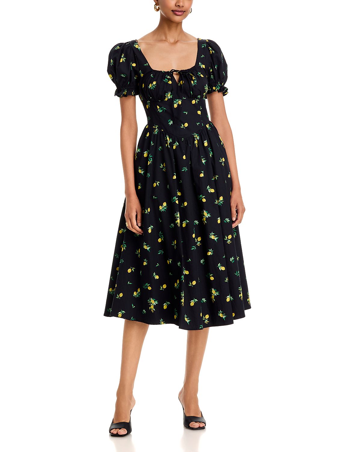 Aqua Lemon Tie Midi Dress - Exclusive