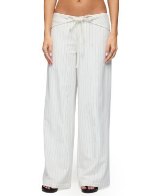 Parker Pinstripe Tie Belt Pants