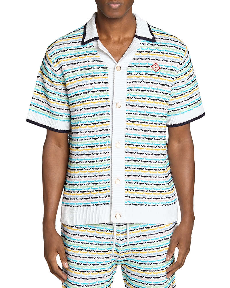 Casablanca Embroidered Vibrant Stripe Shirt