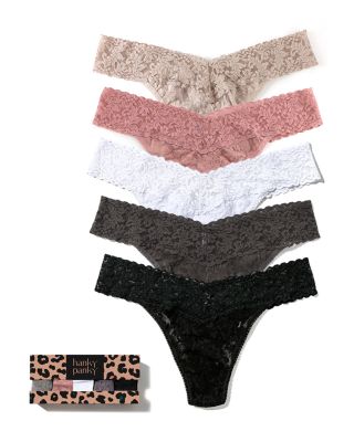 Hanky Panky Signature Original-Rise Thongs, Set of 5