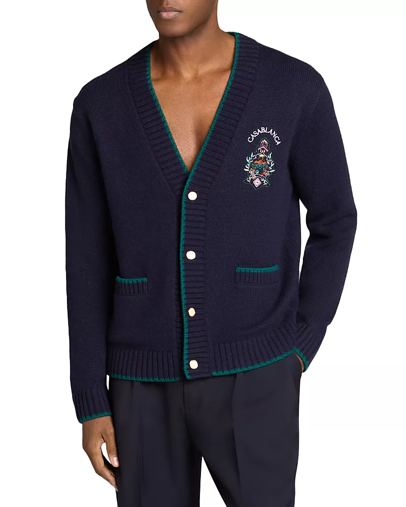 Casablanca Logo Graphic Cardigan Sweater