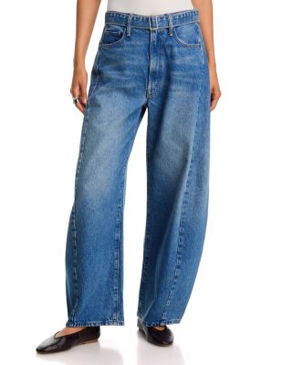 The Belted Spoonful Nerdy High Rise Barrel Jeans in Tootsie