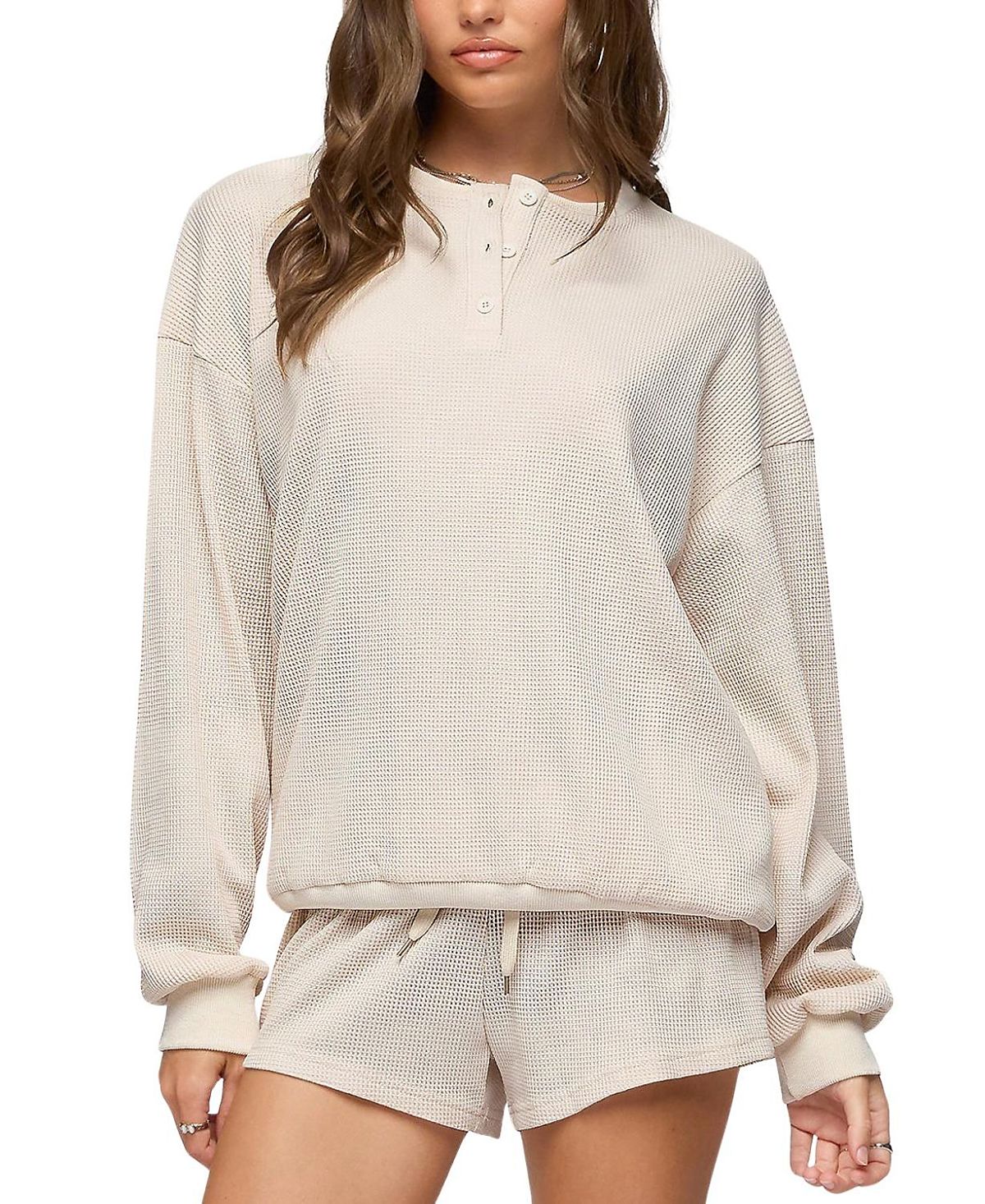 Edikted Baila Waffle Henley Top