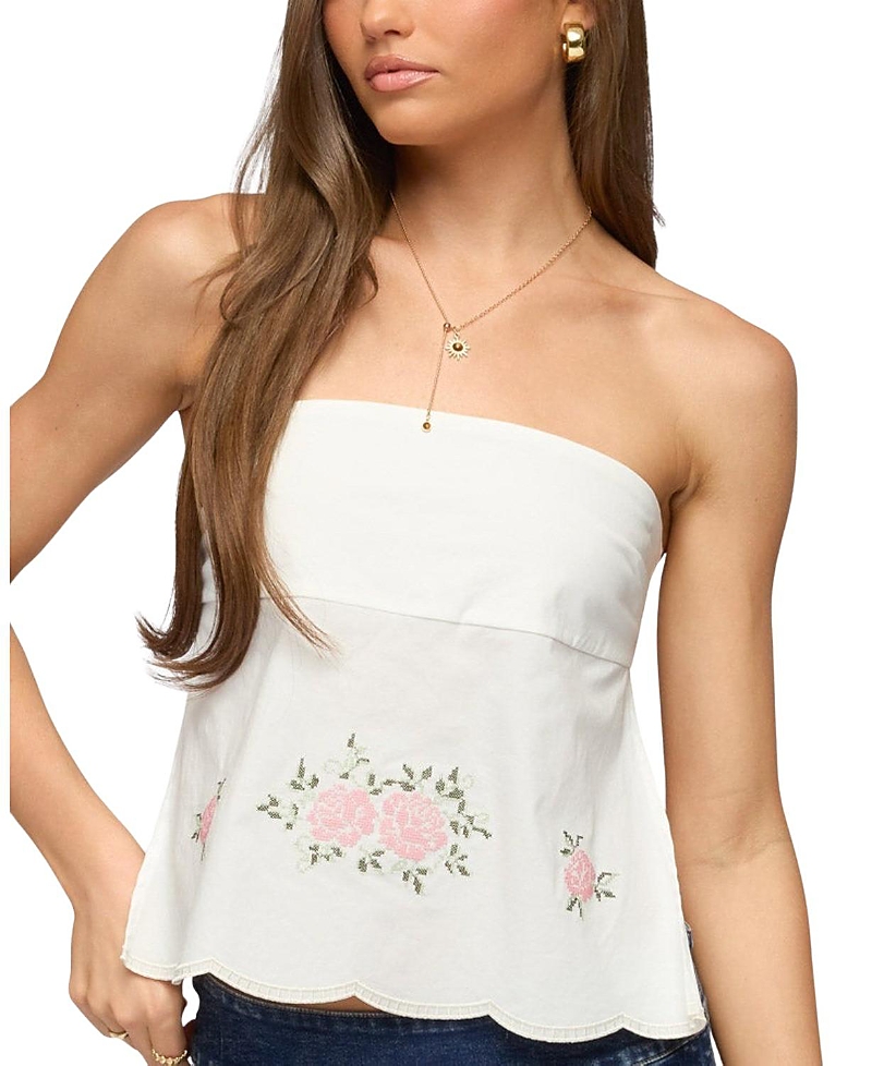 Edikted Shiri Floral Embroidered Backless Top