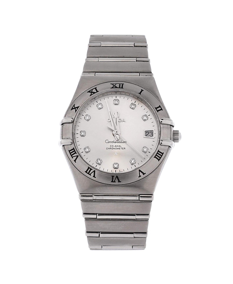 Pre-Owned Omega Constellation Co-Axial Chronometer Automatic Watch in Stainless Steel with Diamond Markers 35mm