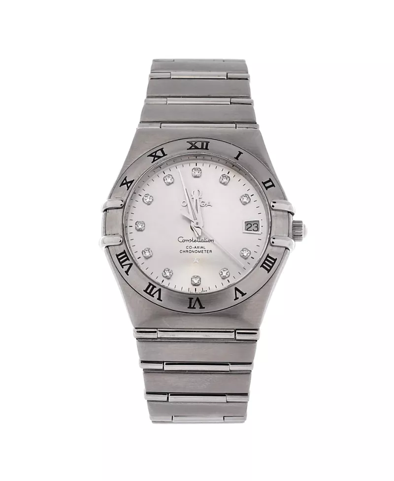 Pre-Owned Omega Constellation Co-Axial Chronometer Automatic Watch in Stainless Steel with Diamond Markers 35mm