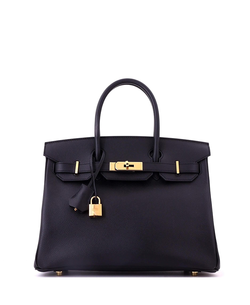 Pre-Owned HERMES Birkin 30 Handbag Black Epsom with Gold Hardware