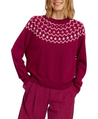  Women's Wool Cashmere Star Yoke Sweater