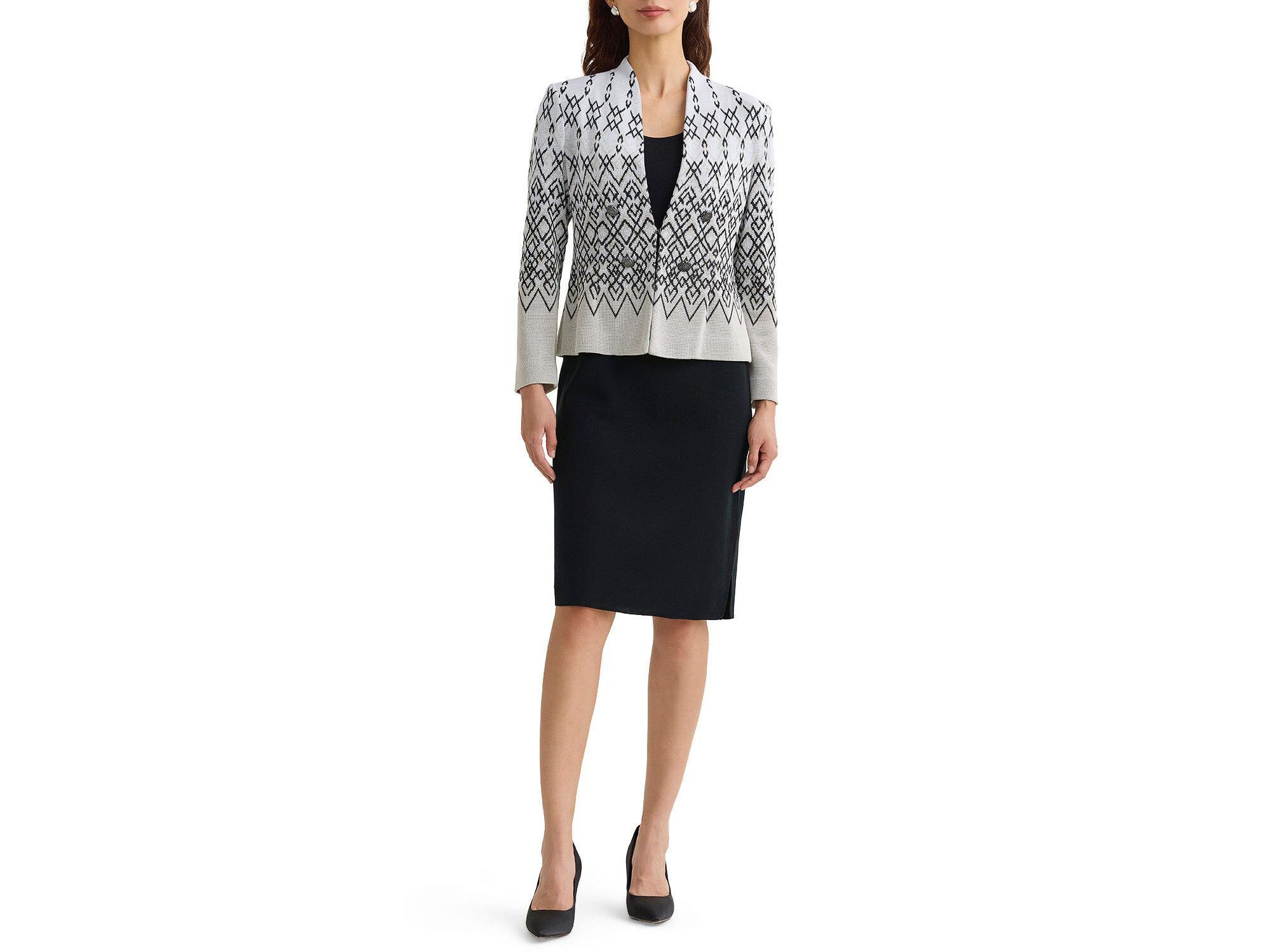 Plus Diamond Jacquard Knit Jacket — Image 7