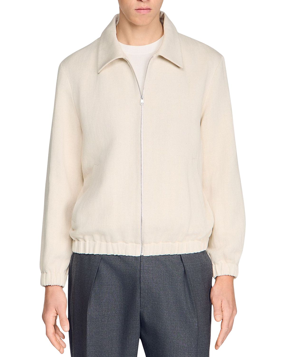 Sandro Jones Cotton Zip Up Jacket