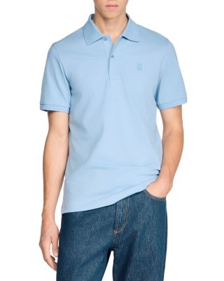  Mesh Cotton Polo Shirt with Leather Logo Patch