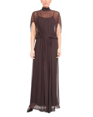 Vivianna Sheer Overlay Layered Maxi Dress
