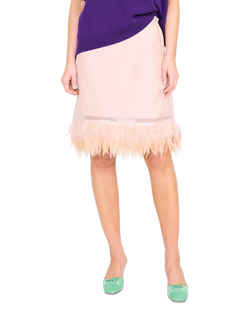 Staud Lara Silk Feather Skirt