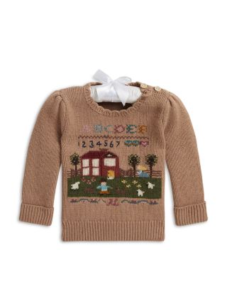 Girls' Intarsia-Knit Sampler Sweater - Baby