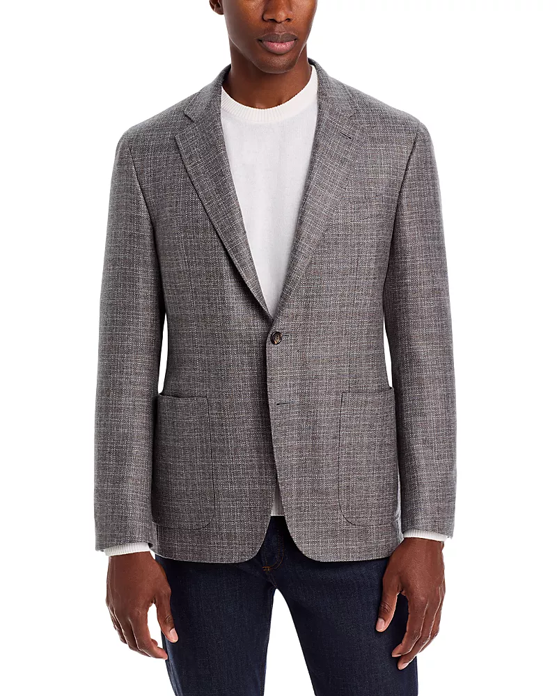 Canali Kei Textured Solid Trim Fit Sport Coat