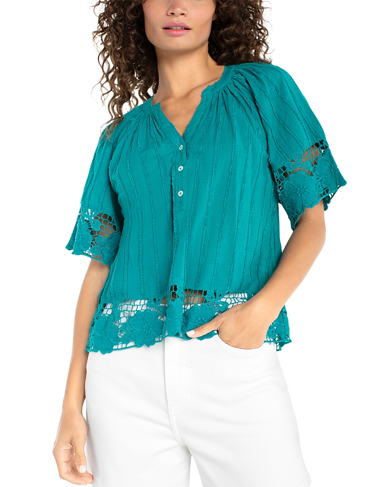 Liverpool Los Angeles Lace Trim Top