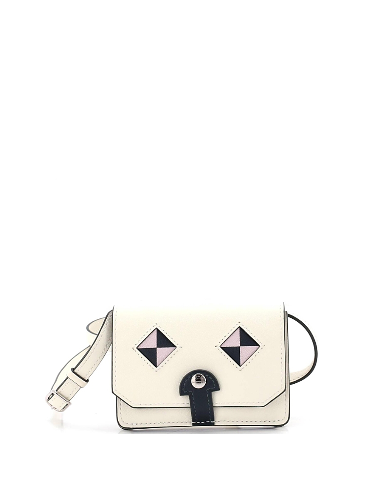 Pre-Owned HERMES Chien Card Holder with Strap Swift and Chevre Mysore