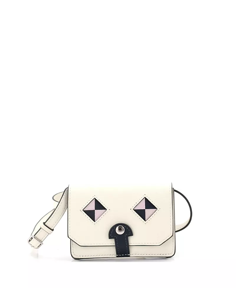 Pre-Owned HERMES Chien Card Holder with Strap Swift and Chevre Mysore