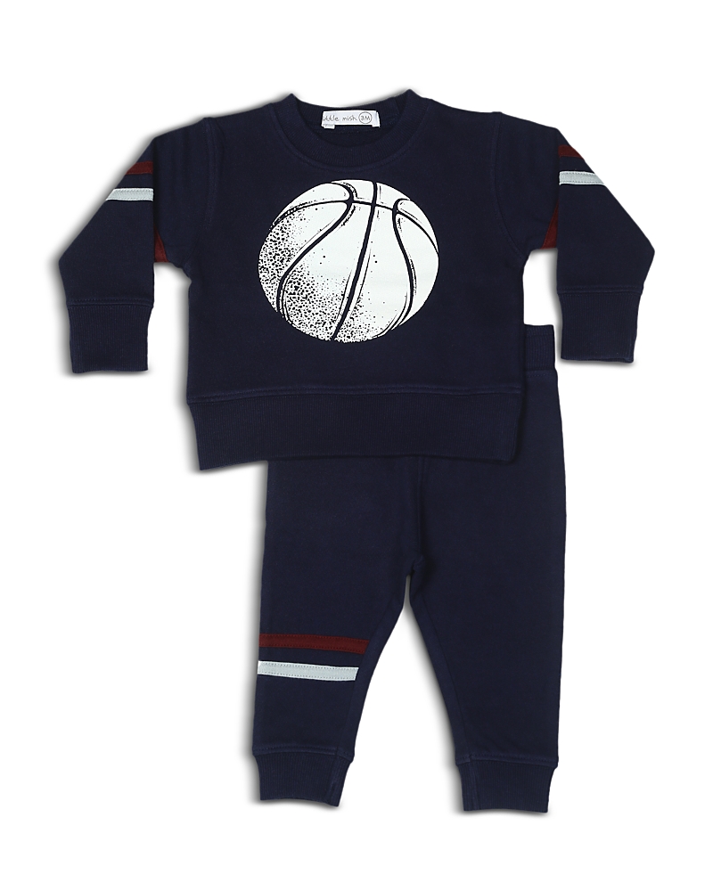 Little Mish Boys' Basketball French Terry Top & Pants Set - Little Kid