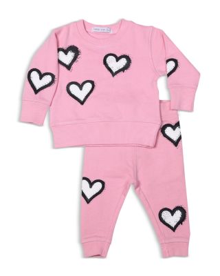 Girls' Graffiti Hearts French Terry Top & Pants Set - Baby