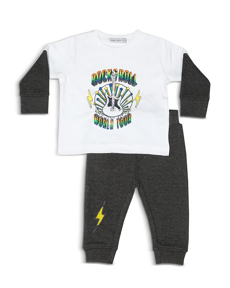 Little Mish Boys' Rock and Roll Thermal Shirt & Pants Set - Toddler