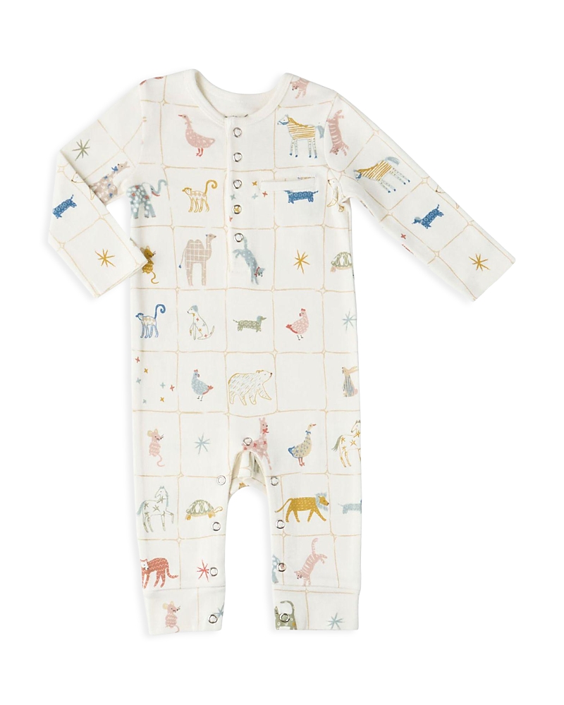 Pehr Unisex Henley Romper - Baby In White