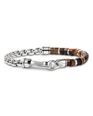 Sterling Silver Heishi Tiger Eye Bead Bracelet
