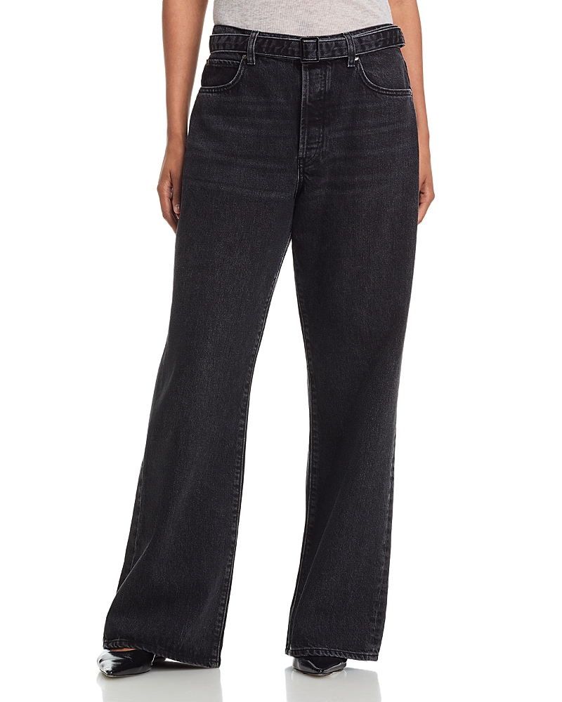 Frame The Belted Loose High Rise Wide Leg Jeans in Venue
