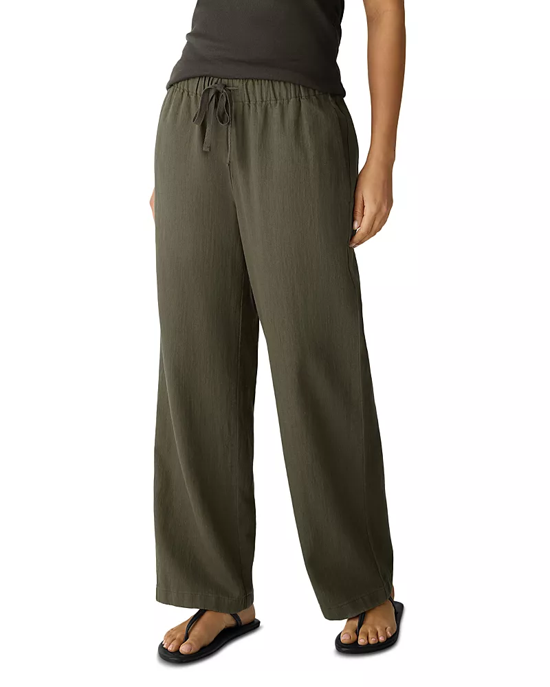 Eileen Fisher Cotton Linen Drawstring Pants