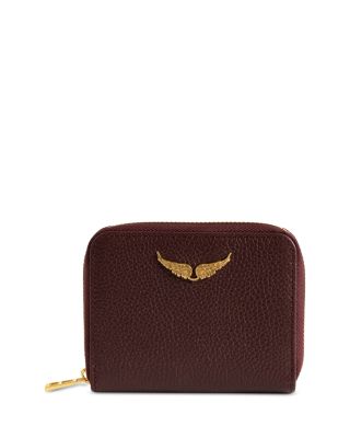 Zadig & Voltaire Mini Grained Leather Zip Wallet