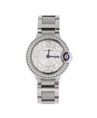 Ballon Bleu de Cartier Quartz Watch in Stainless Steel with Diamond Bezel and Markers 28mm