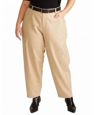  Women's Plus Lou Barrel Leg Linen Pants