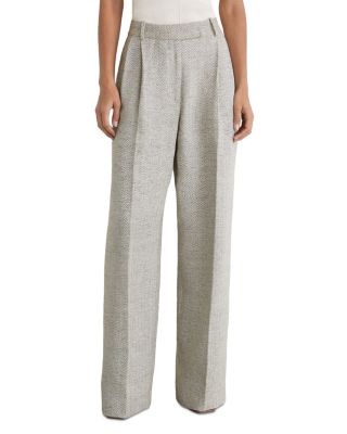 Petite Ezra Herringbone Straight Pants