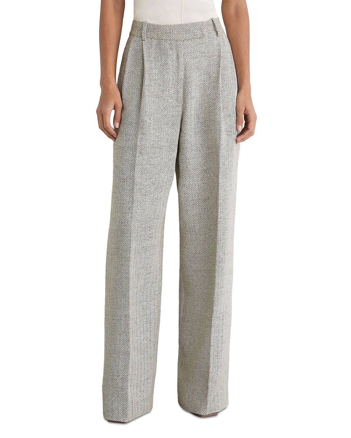 Reiss Ezra Petite Herringbone Straight Pants