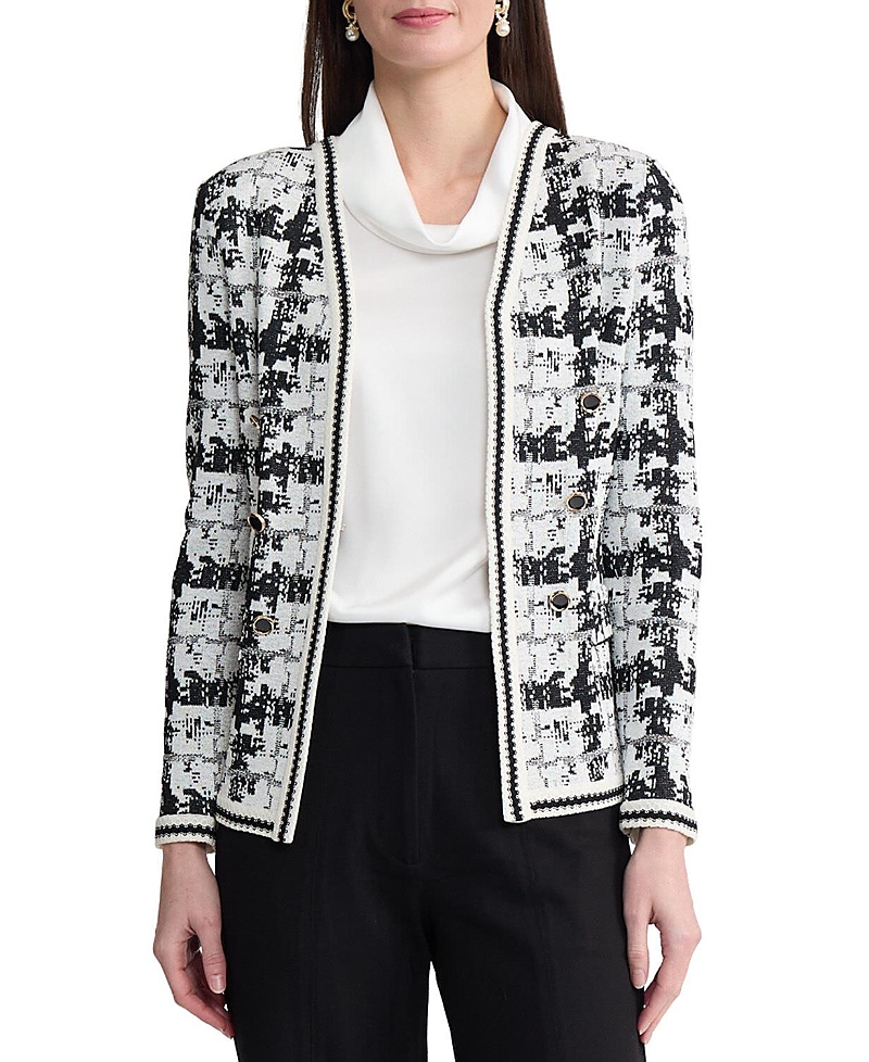 Misook Tailored Faux Double Breasted Knit Jacket