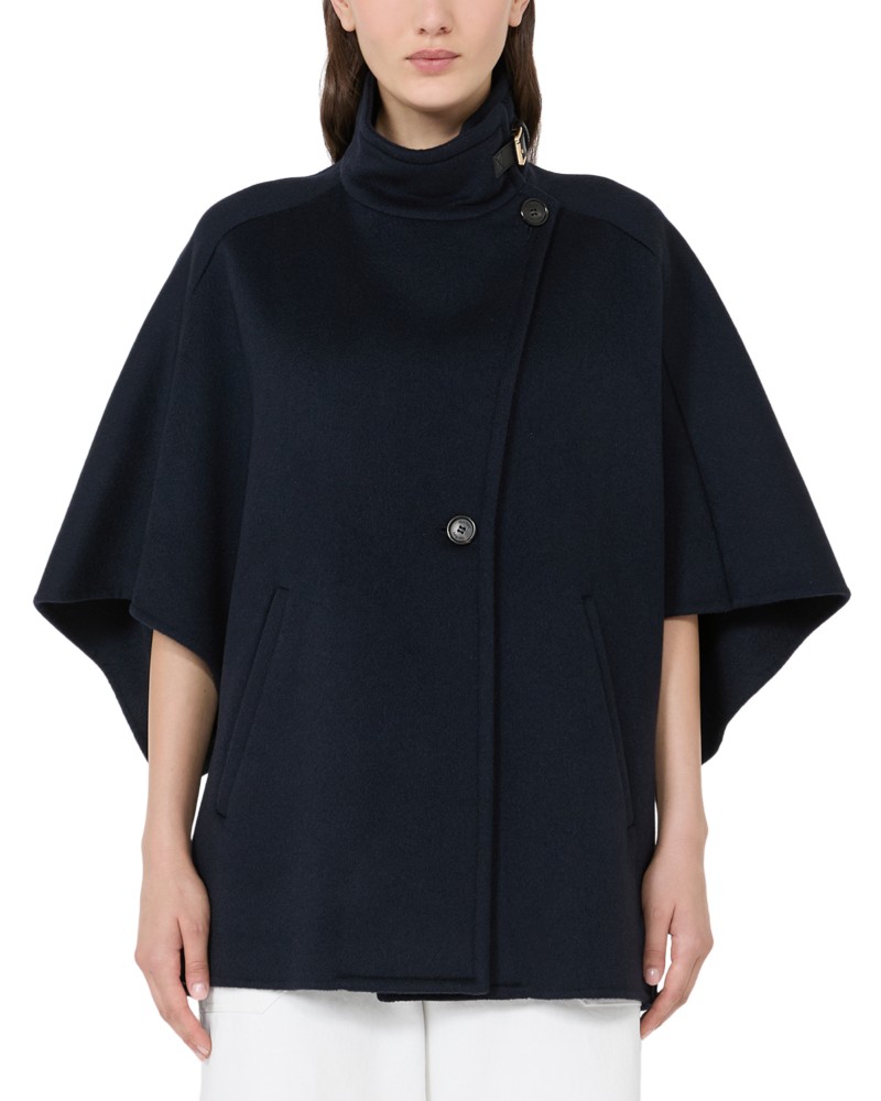 Max Mara Mxaderrik Cashmere Cape in Midnight Blue