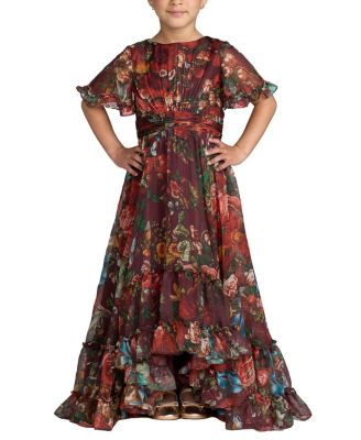 Girls' High Neck Ruffle Hi Low Gown - Little Kid, Big Kid