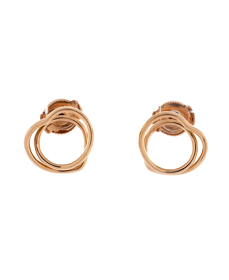Pre-Owned HERMES Tpm Vertige Coeur Stud Earrings 18K Rose Gold