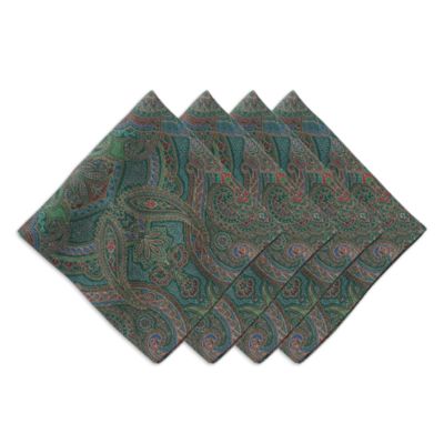 Juliska Evergreen Paisley Napkin, Set of 4