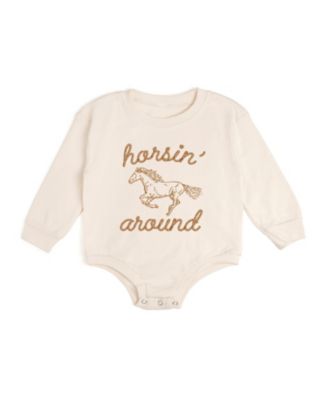Boys' Horsin' Around Western Long Sleeve Romper - Baby