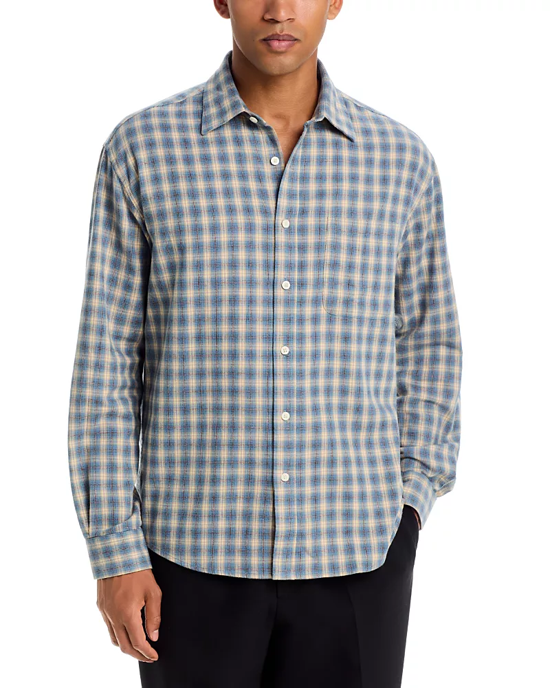 NN07 Deon Long Sleeve Button Front Flannel Shirt