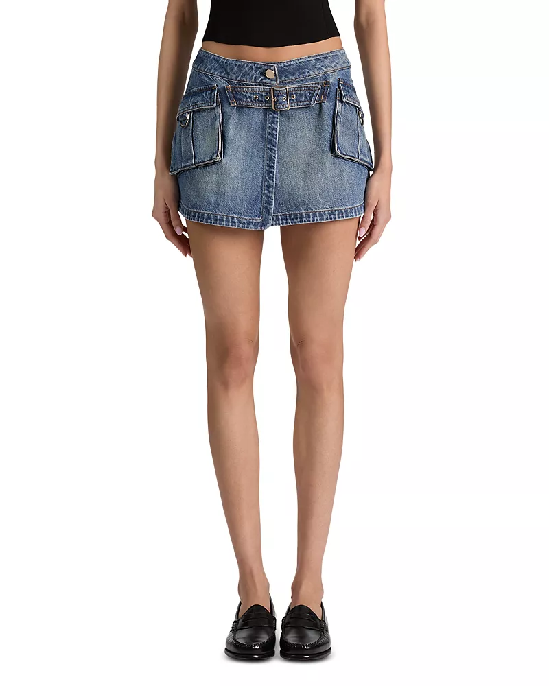 Alice and Olivia Brandy Denim Cargo Mini Skirt