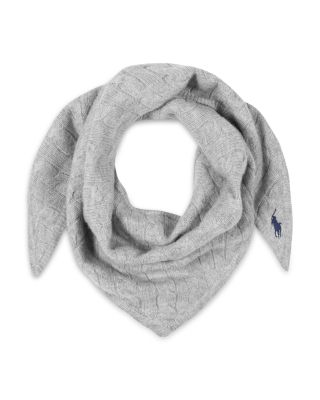 Cable Knit Wool & Cashmere Triangle Scarf